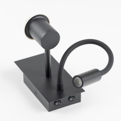 Brilagi - LED Flexibilní nástěnná lampa NUBILA 1xE27/25W/230V + LED/3W černá/šedá