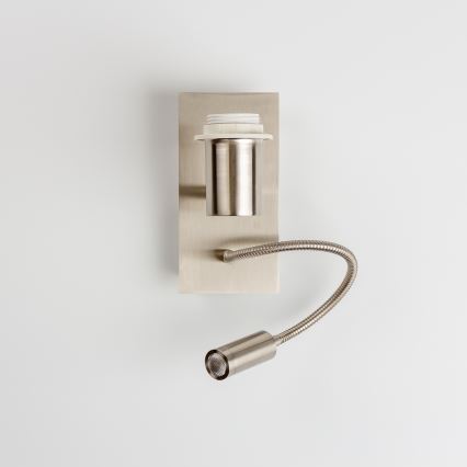 Brilagi - LED Flexibilní nástěnná lampa NUBILA 1xE27/25W/230V + LED/3W matný chrom/černá