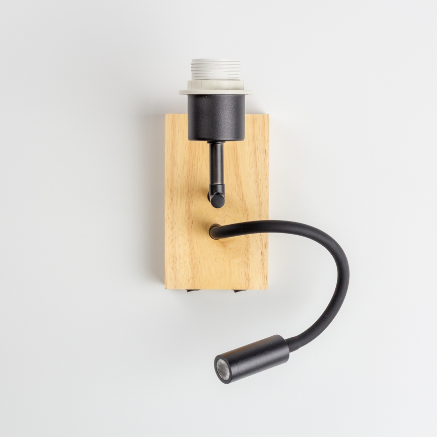 Brilagi - LED Flexibilní nástěnná lampa NUBILA WOOD 1xE27/25W/230V + LED/3W dub/světle hnědá