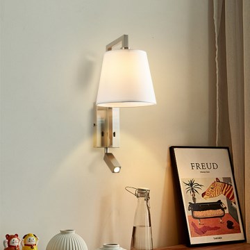Brilagi - LED Nástěnná lampa RAYA 1xE14/40W/230V + LED/3W bílá/matný chrom