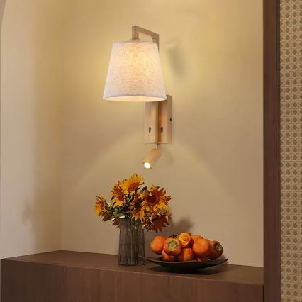 Brilagi - LED Nástěnná lampa RAYA 1xE14/40W/230V + LED/3W len/béžová