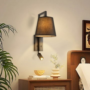 Brilagi - LED Nástěnná lampa RAYAS 1xE14/40W/230V + LED/3W černá