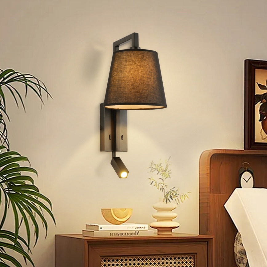 Brilagi - LED Nástěnná lampa RAYAS 1xE14/40W/230V + LED/3W černá