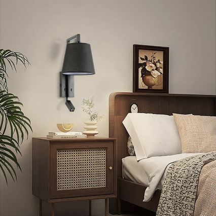 Brilagi - LED Nástěnná lampa RAYAS 1xE14/40W/230V + LED/3W černá