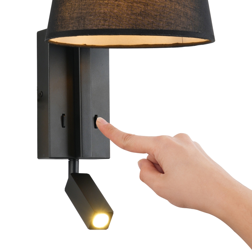 Brilagi - LED Nástěnná lampa RAYAS 1xE14/40W/230V + LED/3W černá