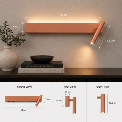 Brilagi - LED Nástěnné bodové svítidlo ARLIX LED/3W/230V + LED/7W bronzová CRI 90