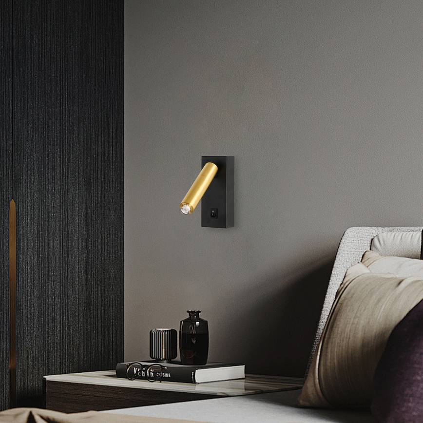 Brilagi - LED Nástěnné bodové svítidlo MAYA 1xG9/7W/230V černá/zlatá