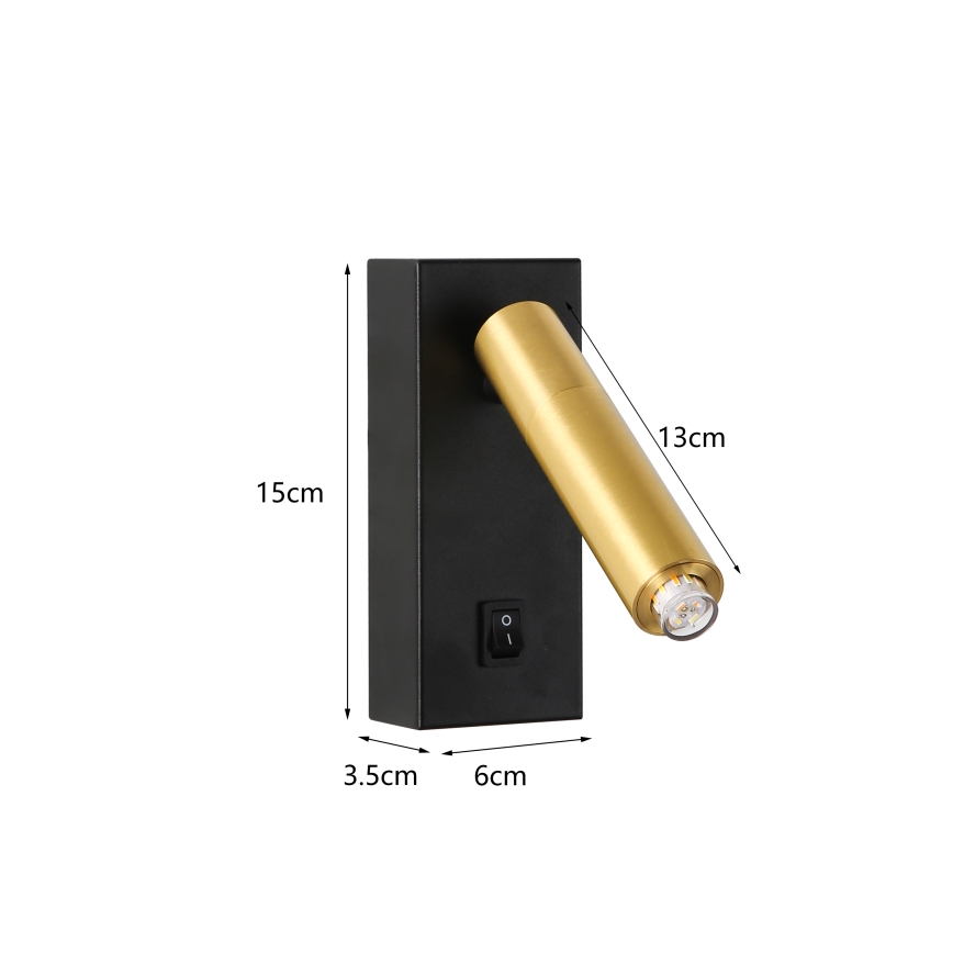 Brilagi - LED Nástěnné bodové svítidlo MAYA 1xG9/7W/230V černá/zlatá