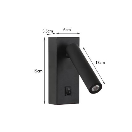 Brilagi - LED Nástěnné bodové svítidlo MAYA LED/3W/230V 4000K černá