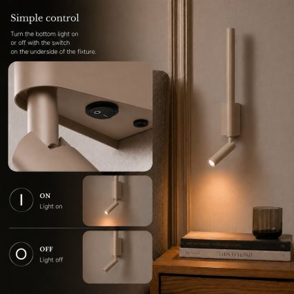 Brilagi - LED Nástěnné bodové svítidlo VIXON LED/3W/230V + LED/5W béžová CRI 90