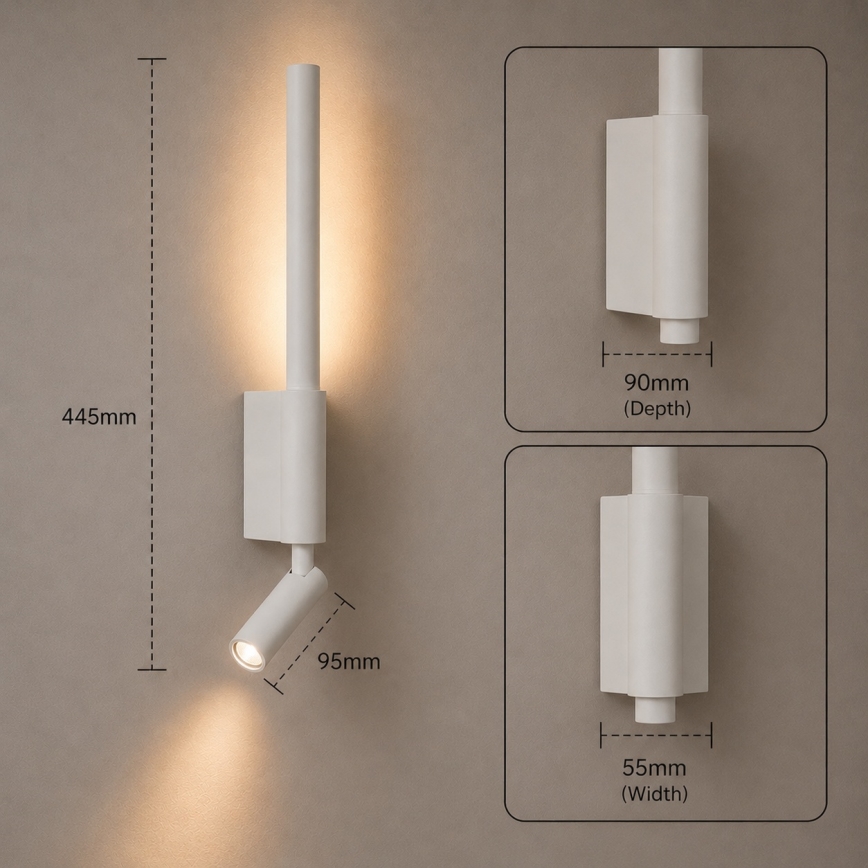 Brilagi - LED Nástěnné bodové svítidlo VIXON LED/3W/230V + LED/5W bílá CRI 90