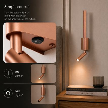 Brilagi - LED Nástěnné bodové svítidlo VIXON LED/3W/230V + LED/5W bronzová CRI 90