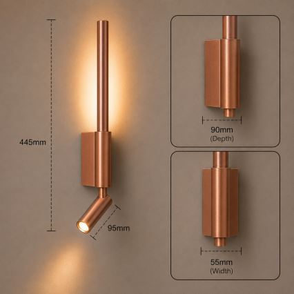 Brilagi - LED Nástěnné bodové svítidlo VIXON LED/3W/230V + LED/5W bronzová CRI 90