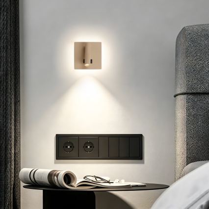 BRILAGI - LED Nástěnné bodové svítidlo ZAYA DOUBLE LED/8W/230V + LED/3W béžová