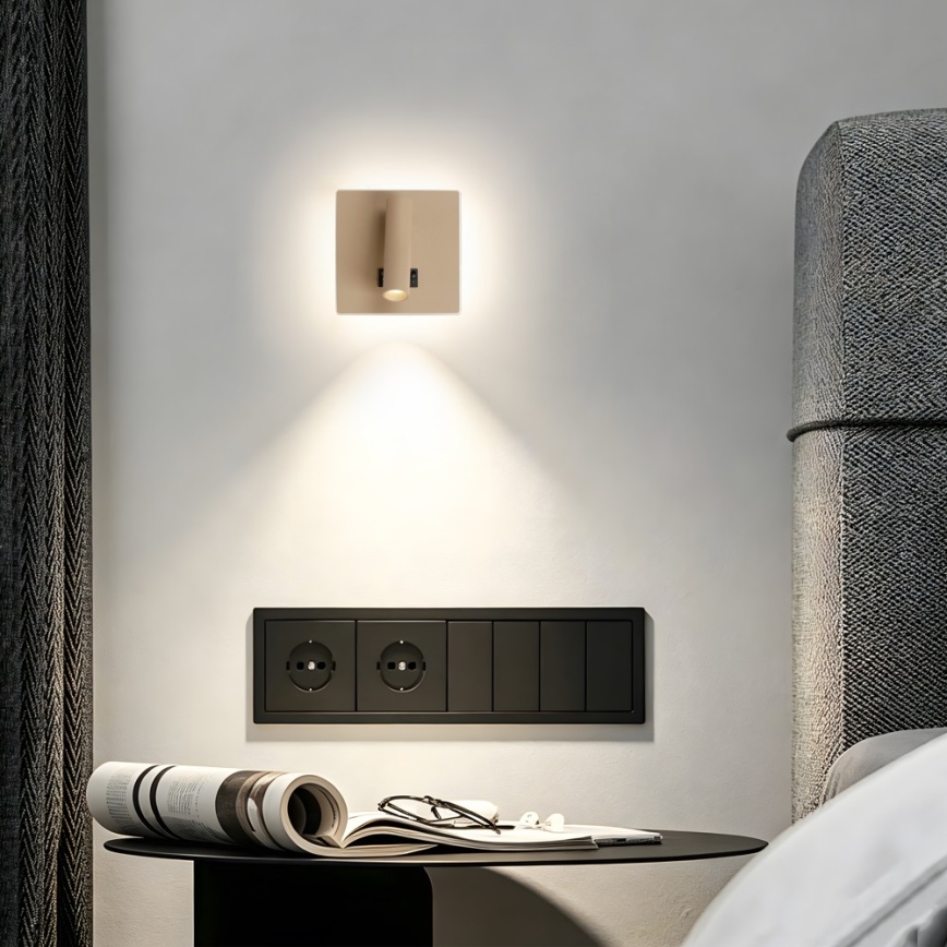 BRILAGI - LED Nástěnné bodové svítidlo ZAYA DOUBLE LED/8W/230V + LED/3W béžová