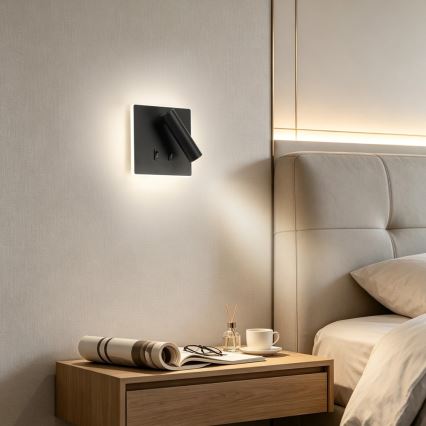 BRILAGI - LED Nástěnné bodové svítidlo ZAYA DOUBLE LED/8W/230V + LED/3W černá