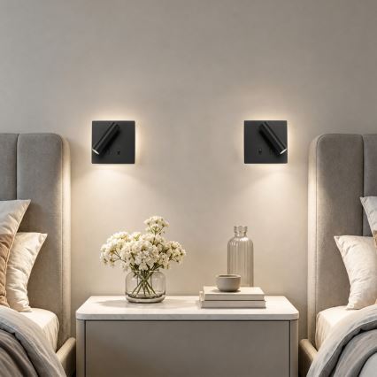 BRILAGI - LED Nástěnné bodové svítidlo ZAYA DOUBLE LED/8W/230V + LED/3W černá