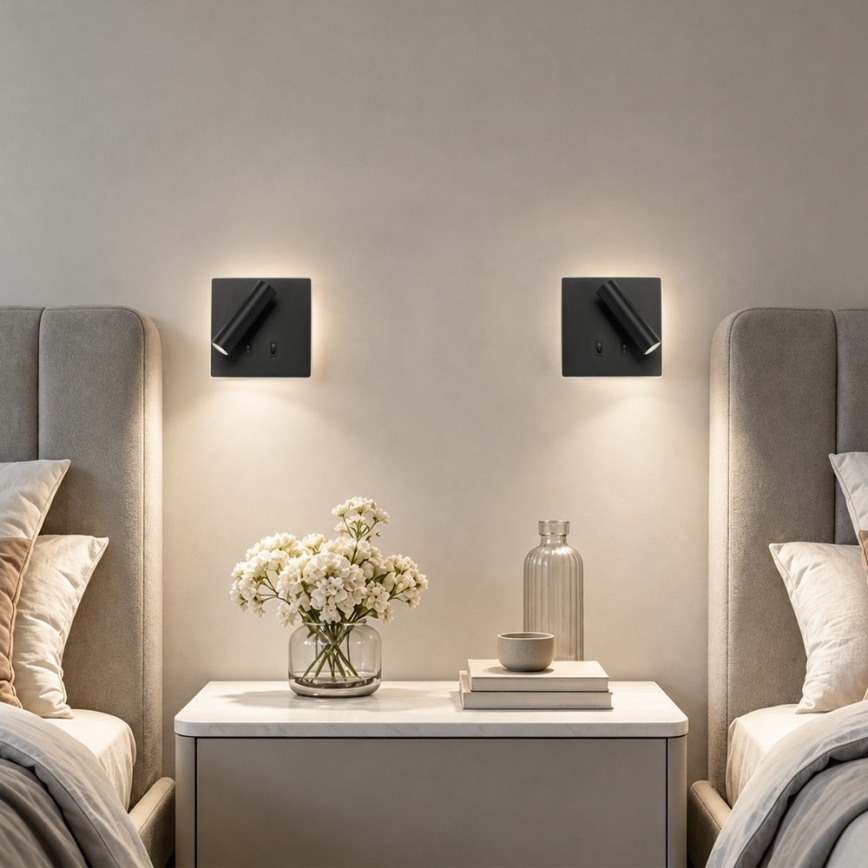 BRILAGI - LED Nástěnné bodové svítidlo ZAYA DOUBLE LED/8W/230V + LED/3W černá