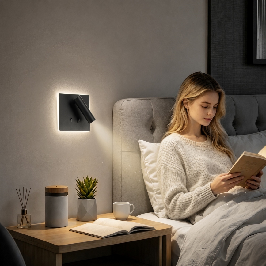 BRILAGI - LED Nástěnné bodové svítidlo ZAYA DOUBLE LED/8W/230V + LED/3W černá