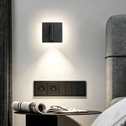 BRILAGI - LED Nástěnné bodové svítidlo ZAYA DOUBLE LED/8W/230V + LED/3W černá