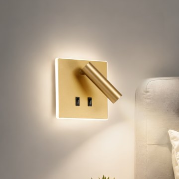 BRILAGI - LED Nástěnné bodové svítidlo ZAYA DOUBLE LED/8W/230V + LED/3W zlatá