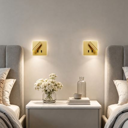 BRILAGI - LED Nástěnné bodové svítidlo ZAYA DOUBLE LED/8W/230V + LED/3W zlatá