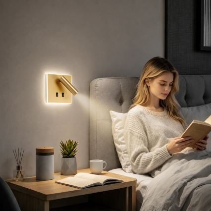 BRILAGI - LED Nástěnné bodové svítidlo ZAYA DOUBLE LED/8W/230V + LED/3W zlatá