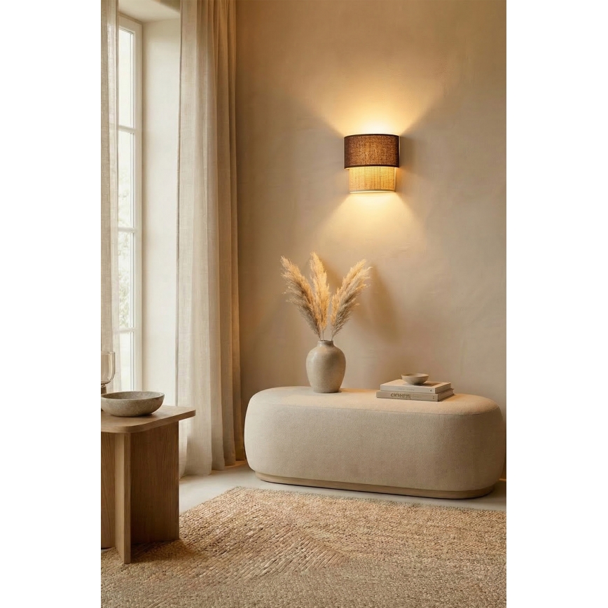 Brilagi - LED Nástěnné svítidlo BOHO ECO 1xE27/10W/230V hnědá/krémová