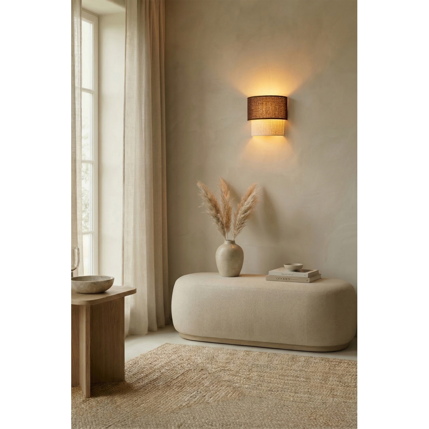 Brilagi - LED Nástěnné svítidlo BOHO ECO 1xE27/10W/230V hnědá/krémová