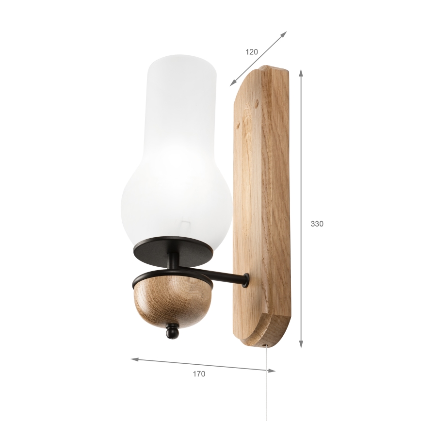 Brilagi - LED Nástěnné svítidlo COTTAGE 1xE14/40W/230V dub/bílá