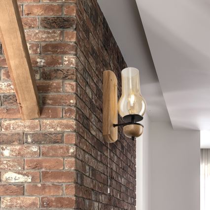 Brilagi - LED Nástěnné svítidlo COTTAGE 1xE14/40W/230V dub/hnědá