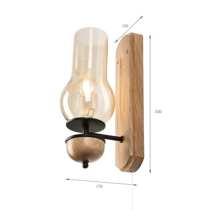 Brilagi - LED Nástěnné svítidlo COTTAGE 1xE14/40W/230V dub/hnědá