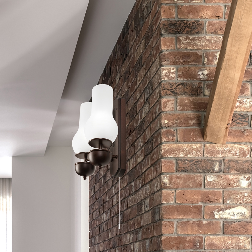 Brilagi - LED Nástěnné svítidlo COTTAGE 2xE14/40W/230V buk/bílá