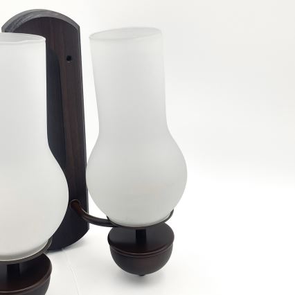 Brilagi - LED Nástěnné svítidlo COTTAGE 2xE14/40W/230V buk/bílá