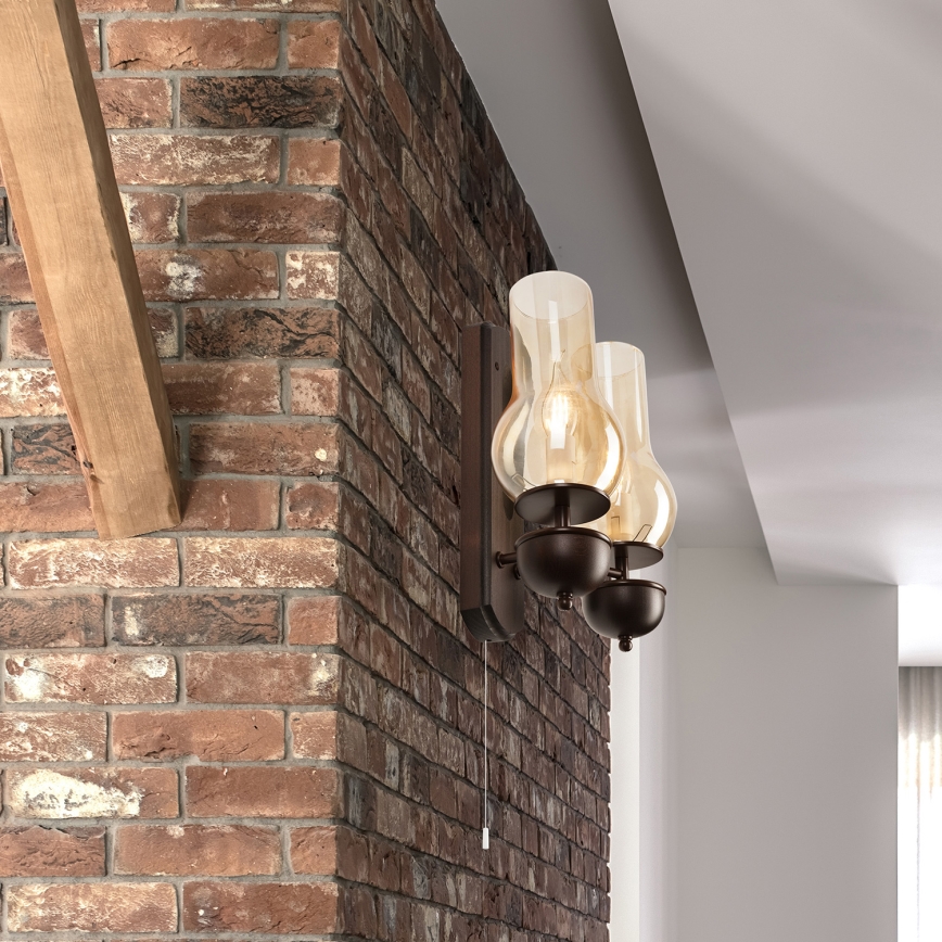 Brilagi - LED Nástěnné svítidlo COTTAGE 2xE14/40W/230V buk/hnědá