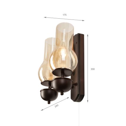 Brilagi - LED Nástěnné svítidlo COTTAGE 2xE14/40W/230V buk/hnědá