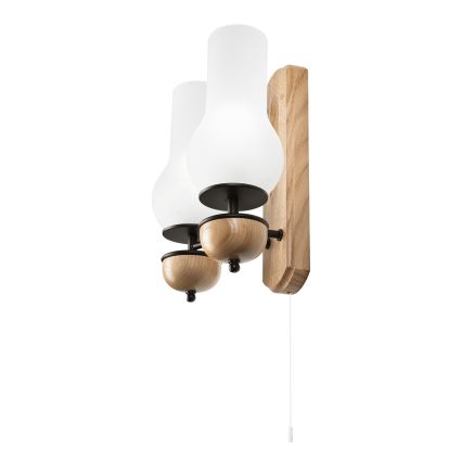 Brilagi - LED Nástěnné svítidlo COTTAGE 2xE14/40W/230V dub/bílá