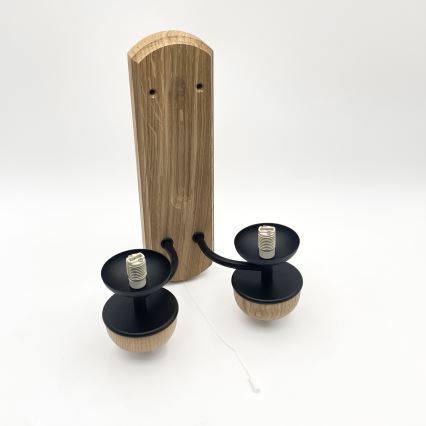 Brilagi - LED Nástěnné svítidlo COTTAGE 2xG9/40W/230V dub/bílá