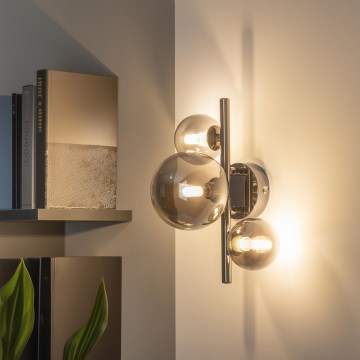 Brilagi - LED Nástěnné svítidlo MILLA 3xG9/3W/230V černý chrom/kouřová