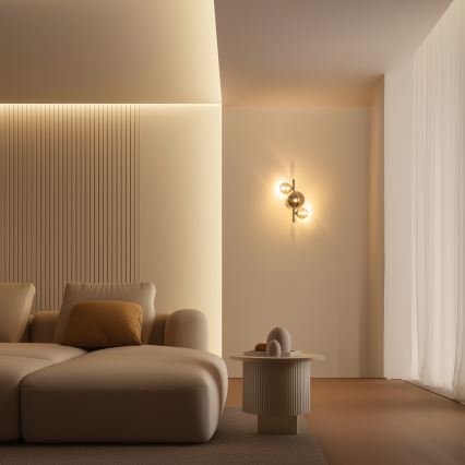 Brilagi - LED Nástěnné svítidlo MILLA 3xG9/3W/230V černý chrom/kouřová