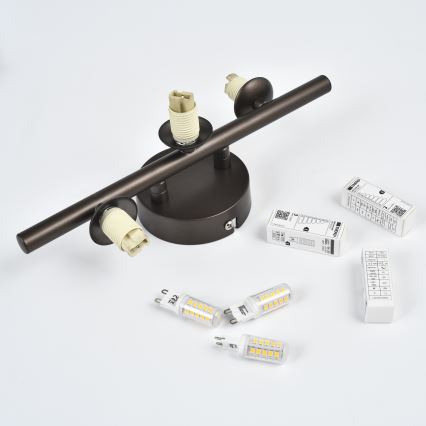 Brilagi - LED Nástěnné svítidlo MILLA 3xG9/3W/230V hnědá/kouřová hnědá