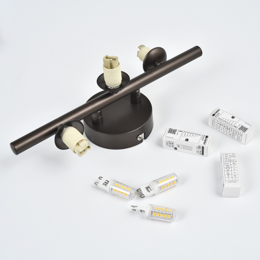 Brilagi - LED Nástěnné svítidlo MILLA 3xG9/3W/230V hnědá/kouřová hnědá