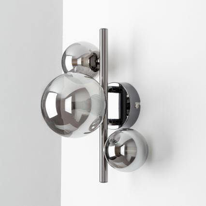 Brilagi - LED Nástěnné svítidlo MILLA 3xG9/3W/230V lesklý chrom/kouřová