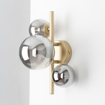 Brilagi - LED Nástěnné svítidlo MILLA 3xG9/3W/230V zlatá/kouřová