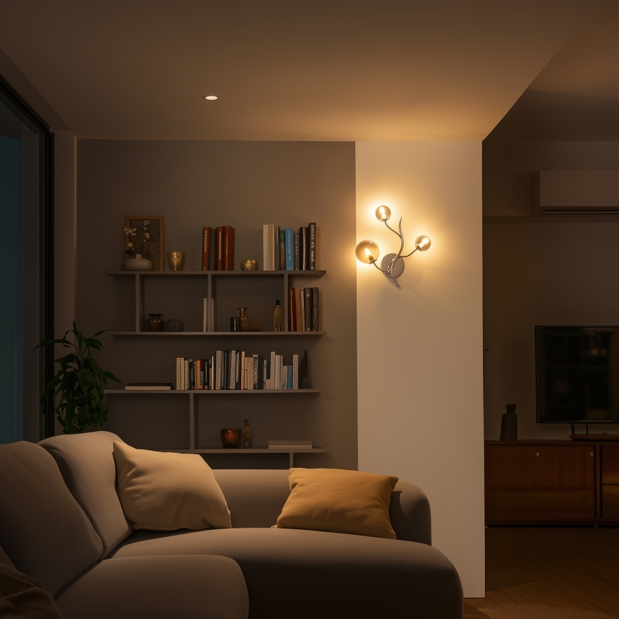 Brilagi - LED Nástěnné svítidlo MISTEL 3xG9/3W/230V černý chrom/kouřová