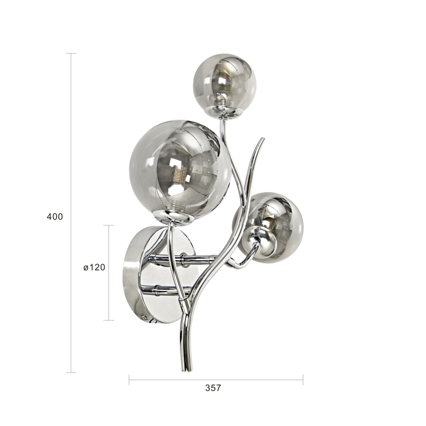Brilagi - LED Nástěnné svítidlo MISTEL 3xG9/3W/230V lesklý chrom/kouřová