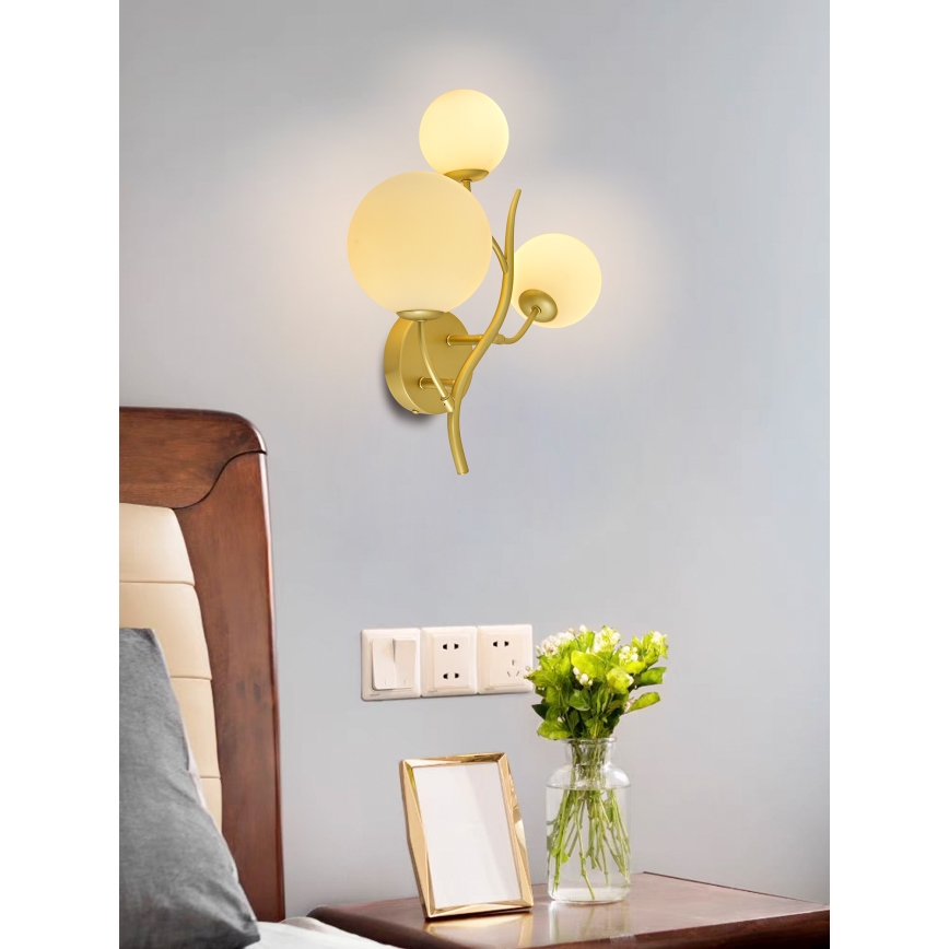 Brilagi - LED Nástěnné svítidlo MISTEL 3xG9/3W/230V zlatá/bílá