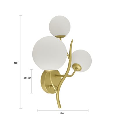 Brilagi - LED Nástěnné svítidlo MISTEL 3xG9/3W/230V zlatá/bílá