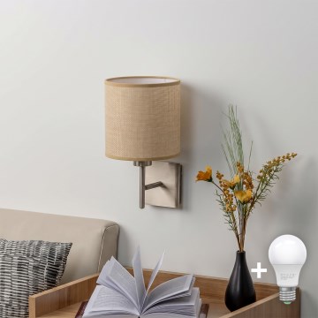 BRILAGI - LED Nástěnné svítidlo NUBILA 1xE27/60W/230V matný chrom/světle hnědá