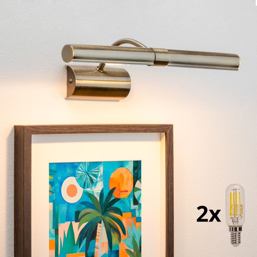 Brilagi - LED Obrazové svítidlo DANAE 2xE14/4W/230V 3000K bronzová